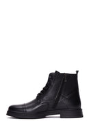 Men's Black Leather Flat Boots | Derimod Men's Black Leather Flat Boots | Derimod