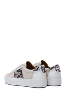 Kadın Bej Deri Desenli Sneaker | Derimod Kadın Bej Deri Desenli Sneaker | Derimod