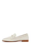Kadın Krem Deri Maskülen Loafer | Derimod Kadın Krem Deri Maskülen Loafer | Derimod