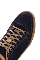 Erkek Lacivert Nubuk Deri Sneaker | Derimod Erkek Lacivert Nubuk Deri Sneaker | Derimod