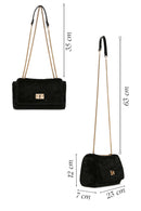 Women's Black Long Strap Plush Crossbody Bag | Derimod Women's Black Long Strap Plush Crossbody Bag | Derimod