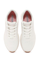 Skechers Kadın Beyaz Bobs Arch Comfort Bağcıklı Kalın Tabanlı Deri Sneaker | Derimod Skechers Kadın Beyaz Bobs Arch Comfort Bağcıklı Kalın Tabanlı Deri Sneaker | Derimod