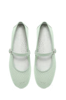 Woman Mint Green Buckled Mesh Ballerine flats | Derimod Woman Mint Green Buckled Mesh Ballerine flats | Derimod