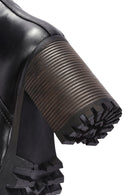 Women's Black Zippered Thick Heeled Leather Boots | Derimod Women's Black Zippered Thick Heeled Leather Boots | Derimod