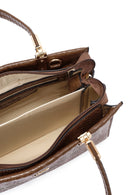 Kadın Kahverengi Uzun Askılı Baskılı Kol Çantası | Derimod Kadın Kahverengi Uzun Askılı Baskılı Kol Çantası | Derimod