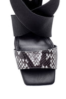 Women's Leather Snakeskin Patterned Heeled Sandals | Derimod Women's Leather Snakeskin Patterned Heeled Sandals | Derimod
