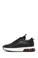 Erkek Siyah Bağcıklı Kalın Tabanlı Deri Sneaker | Derimod Erkek Siyah Bağcıklı Kalın Tabanlı Deri Sneaker | Derimod