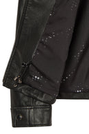 Veronik Woman Black Mandarin Collar Leather Jacket | Derimod Veronik Woman Black Mandarin Collar Leather Jacket | Derimod