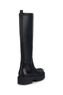 Geox Women's Black Spherica Ec7 Zippered Leather Boots | Derimod Geox Women's Black Spherica Ec7 Zippered Leather Boots | Derimod