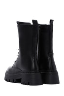 Women's Black Leather Thick Soled Boots | Derimod Women's Black Leather Thick Soled Boots | Derimod