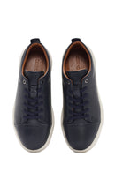 Erkek Lacivert Bağcıklı Deri Sneaker | Derimod Erkek Lacivert Bağcıklı Deri Sneaker | Derimod