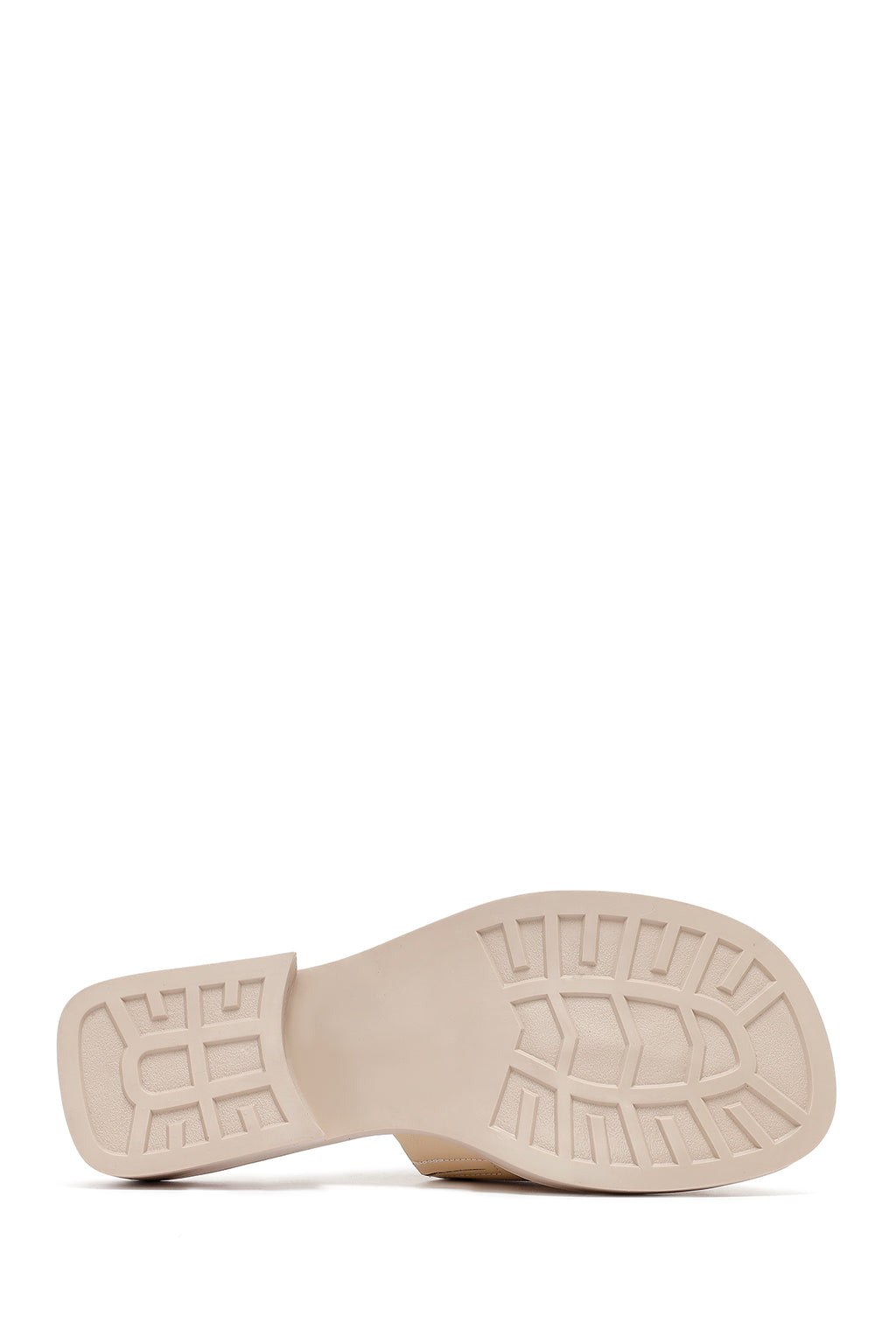 Kadın Krem Casual Deri Terlik
