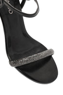 Women's Black Ankle Buckle Stone High Thin Heel Sandals | Derimod Women's Black Ankle Buckle Stone High Thin Heel Sandals | Derimod