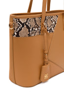 Woman Beige Long-Strap Printed Classic Shoulder Bag | Derimod Woman Beige Long-Strap Printed Classic Shoulder Bag | Derimod