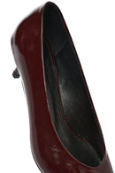 Kadın Bordo Kısa İnce Topuklu Rugan Deri Ayakkabı | Derimod Kadın Bordo Kısa İnce Topuklu Rugan Deri Ayakkabı | Derimod