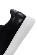 Erkek Siyah Kalın Tabanlı Bağcıklı Deri Sneaker | Derimod Erkek Siyah Kalın Tabanlı Bağcıklı Deri Sneaker | Derimod