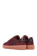Kadın Bordo Bağcıklı Süet Deri Sneaker | Derimod Kadın Bordo Bağcıklı Süet Deri Sneaker | Derimod