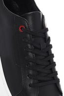 Erkek Siyah Bağcıklı Deri Sneaker | Derimod Erkek Siyah Bağcıklı Deri Sneaker | Derimod