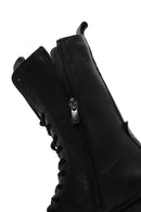 Women's Black Leather Thick Soled Boots | Derimod Women's Black Leather Thick Soled Boots | Derimod