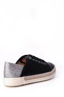 Women's Silver Detailed Wicker Based Espadrille | Derimod Women's Silver Detailed Wicker Based Espadrille | Derimod