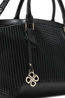 Kadın Siyah Uzun Askılı Baskılı Kol Çantası | Derimod Kadın Siyah Uzun Askılı Baskılı Kol Çantası | Derimod