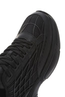Men's Black Lace-Up Thick-Sole Fabric Sneakers | Derimod Men's Black Lace-Up Thick-Sole Fabric Sneakers | Derimod