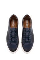 Erkek Lacivert Bağcıklı Deri Sneaker | Derimod Erkek Lacivert Bağcıklı Deri Sneaker | Derimod