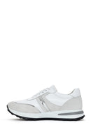 Kadın Beyaz Bağcıklı Deri Sneaker | Derimod Kadın Beyaz Bağcıklı Deri Sneaker | Derimod