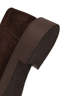 Kadın Kahverengi Tokalı Kalın Tabanlı Süet Deri Loafer | Derimod Kadın Kahverengi Tokalı Kalın Tabanlı Süet Deri Loafer | Derimod
