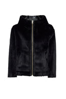 Gardena Women's Black Double-Sided Teddy Coat | Derimod Gardena Women's Black Double-Sided Teddy Coat | Derimod