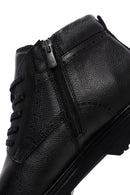 Men's Black Zippered Casual Leather Boots | Derimod Men's Black Zippered Casual Leather Boots | Derimod