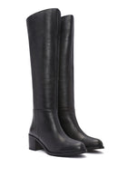 Women's Black Thick Heel Leather Boots | Derimod Women's Black Thick Heel Leather Boots | Derimod