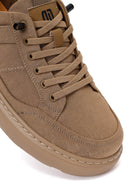 Derimod Zero Male Beige Lace-Up Thick-Soled Fabric Sneaker | Derimod Derimod Zero Male Beige Lace-Up Thick-Soled Fabric Sneaker | Derimod