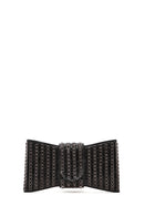 Women's Black Long Strap Stone Mini Evening Box Clutch Bag | Derimod Women's Black Long Strap Stone Mini Evening Box Clutch Bag | Derimod