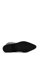 Woman Black Zip Closure Chunky Heeled Leather Boots | Derimod Woman Black Zip Closure Chunky Heeled Leather Boots | Derimod