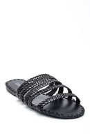 Women's Knitted Detailed Casual Flat Slippers | Derimod Women's Knitted Detailed Casual Flat Slippers | Derimod