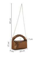 Women's Brown Long Strap Braided Mini Handbag | Derimod Women's Brown Long Strap Braided Mini Handbag | Derimod