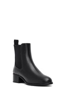 Woman Black Thick-Heeled Chelsea Boots | Derimod Woman Black Thick-Heeled Chelsea Boots | Derimod