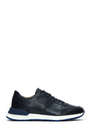 Men's Navy Blue Leather Sneaker | Derimod Men's Navy Blue Leather Sneaker | Derimod