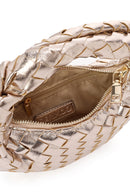 Women's Gold Knitted Shoulder Bag | Derimod Women's Gold Knitted Shoulder Bag | Derimod