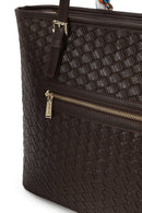 Woman Brown Knitted Shoulder Bag | Derimod Woman Brown Knitted Shoulder Bag | Derimod