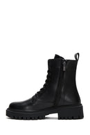 Women's Black Zippered Leather Boots | Derimod Women's Black Zippered Leather Boots | Derimod