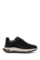 Erkek Siyah Bağcıklı Kalın Tabanlı Nubuk Deri Casual Sneaker | Derimod Erkek Siyah Bağcıklı Kalın Tabanlı Nubuk Deri Casual Sneaker | Derimod