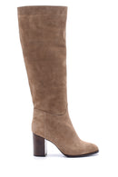 Women's Suede Heeled Boots | Derimod Women's Suede Heeled Boots | Derimod