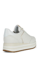 Geox Kadın Beyaz Kency Kalın Tabanlı Bağcıklı Deri Sneaker | Derimod Geox Kadın Beyaz Kency Kalın Tabanlı Bağcıklı Deri Sneaker | Derimod