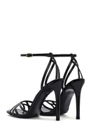 Women's Black Ankle Strap Thin High Heel Patent Leather Sandals | Derimod Women's Black Ankle Strap Thin High Heel Patent Leather Sandals | Derimod