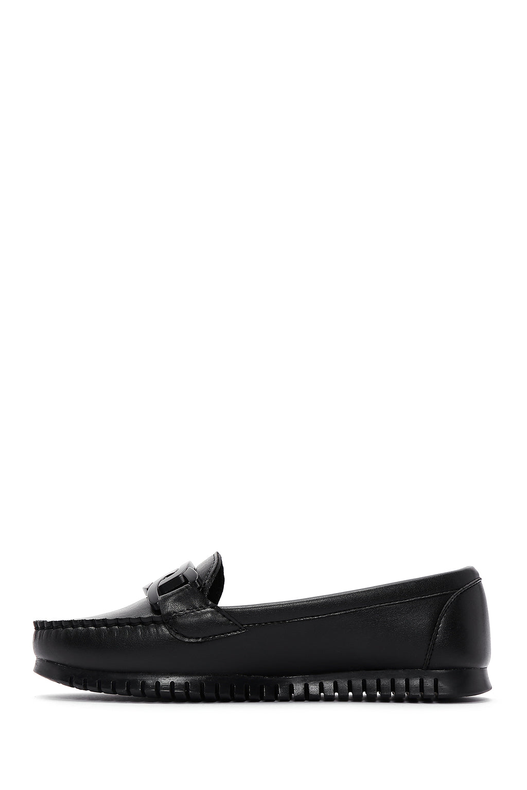 Kadın Siyah Tokalı Loafer