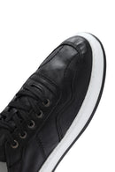 Erkek Siyah Bağcıklı Deri Sneaker | Derimod Erkek Siyah Bağcıklı Deri Sneaker | Derimod