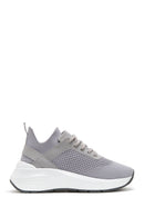 Kadın Gri Kalın Tabanlı Kumaş Sneaker | Derimod Kadın Gri Kalın Tabanlı Kumaş Sneaker | Derimod