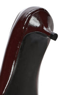 Kadın Bordo Kısa İnce Topuklu Rugan Deri Ayakkabı | Derimod Kadın Bordo Kısa İnce Topuklu Rugan Deri Ayakkabı | Derimod